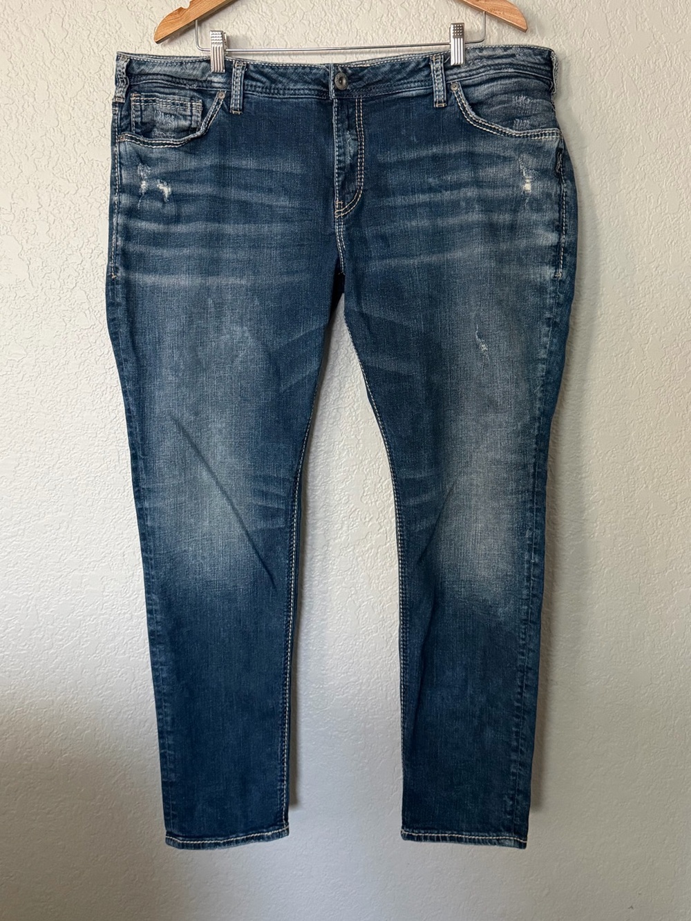 Silver Jeans Women's Boyfriend Jeans Indigo Blue Washed Size 24